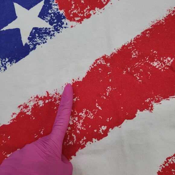 Vintage 80s American Flag AOP Shirt Womens Medium 18x26 USA - Picture 5 of 13